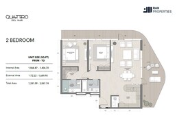 2 Beds 1241 Sq. Ft. Apartment in Rak Quattro Del Mar