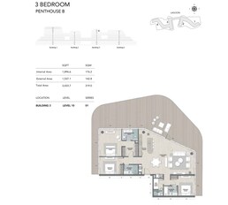 3 Beds 3433 Sq. Ft. Penthouse in Rak Quattro Del Mar