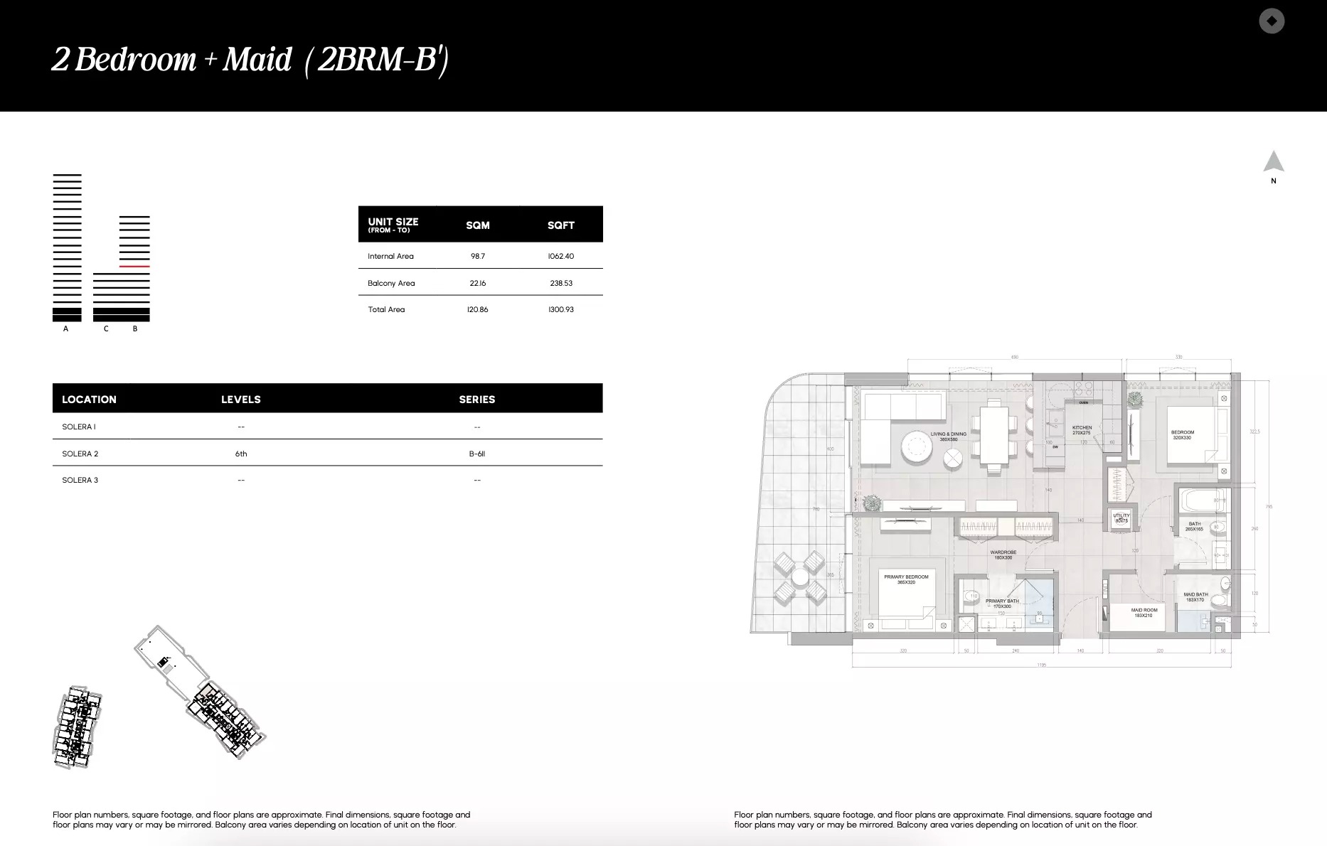 2 Beds 1300 Sq. Ft. Apartment in Rak Solera Downtown Mina