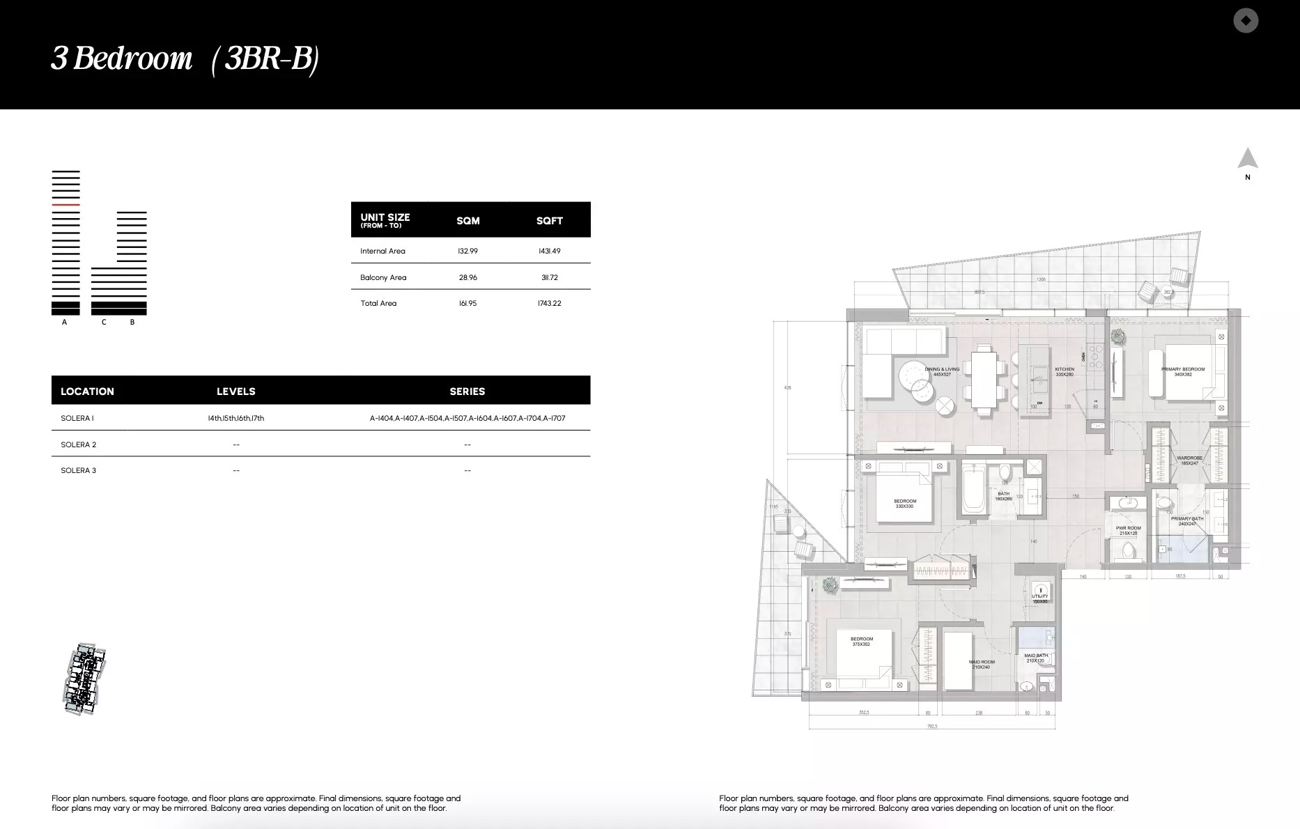 3 Beds 1743 Sq. Ft. Apartment in Rak Solera Downtown Mina
