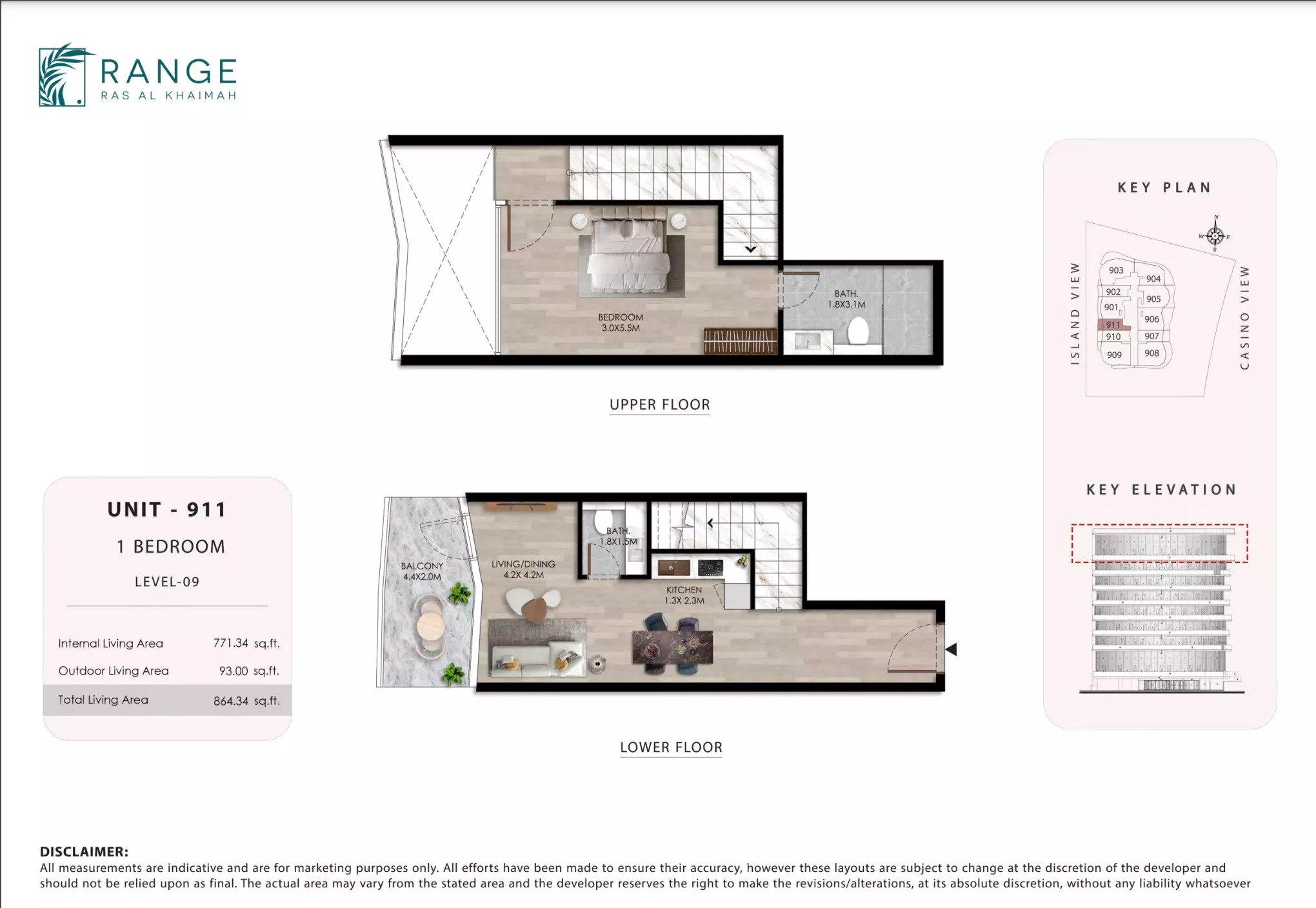 Range The Beach House 1 Bed Layout