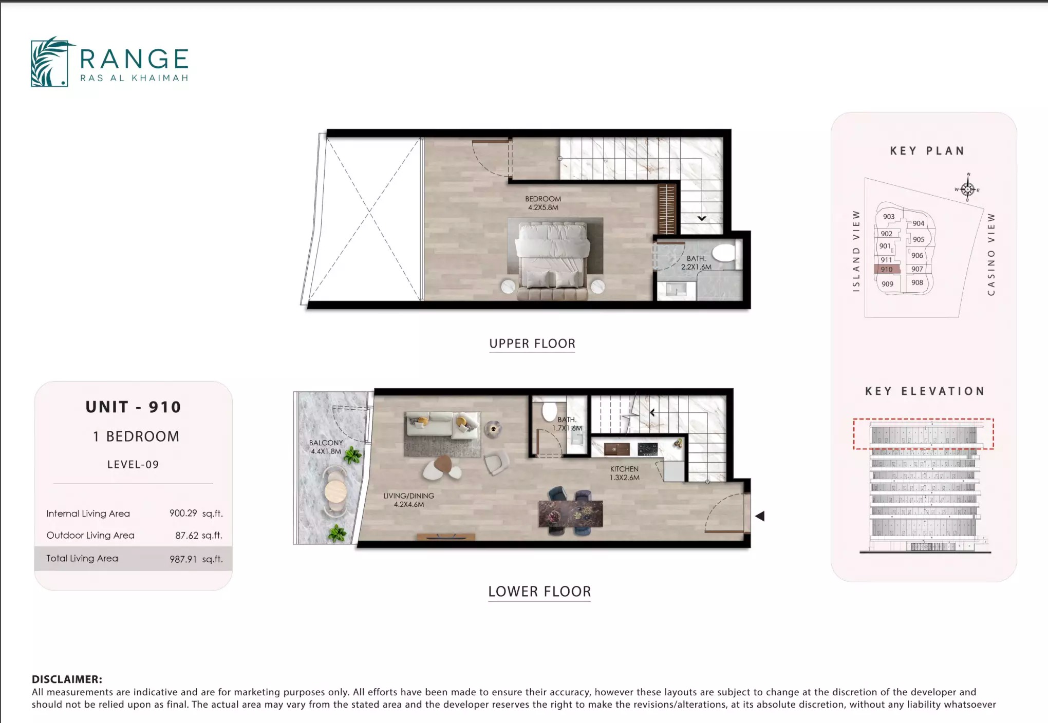 Range The Beach House 1 Bed Layout