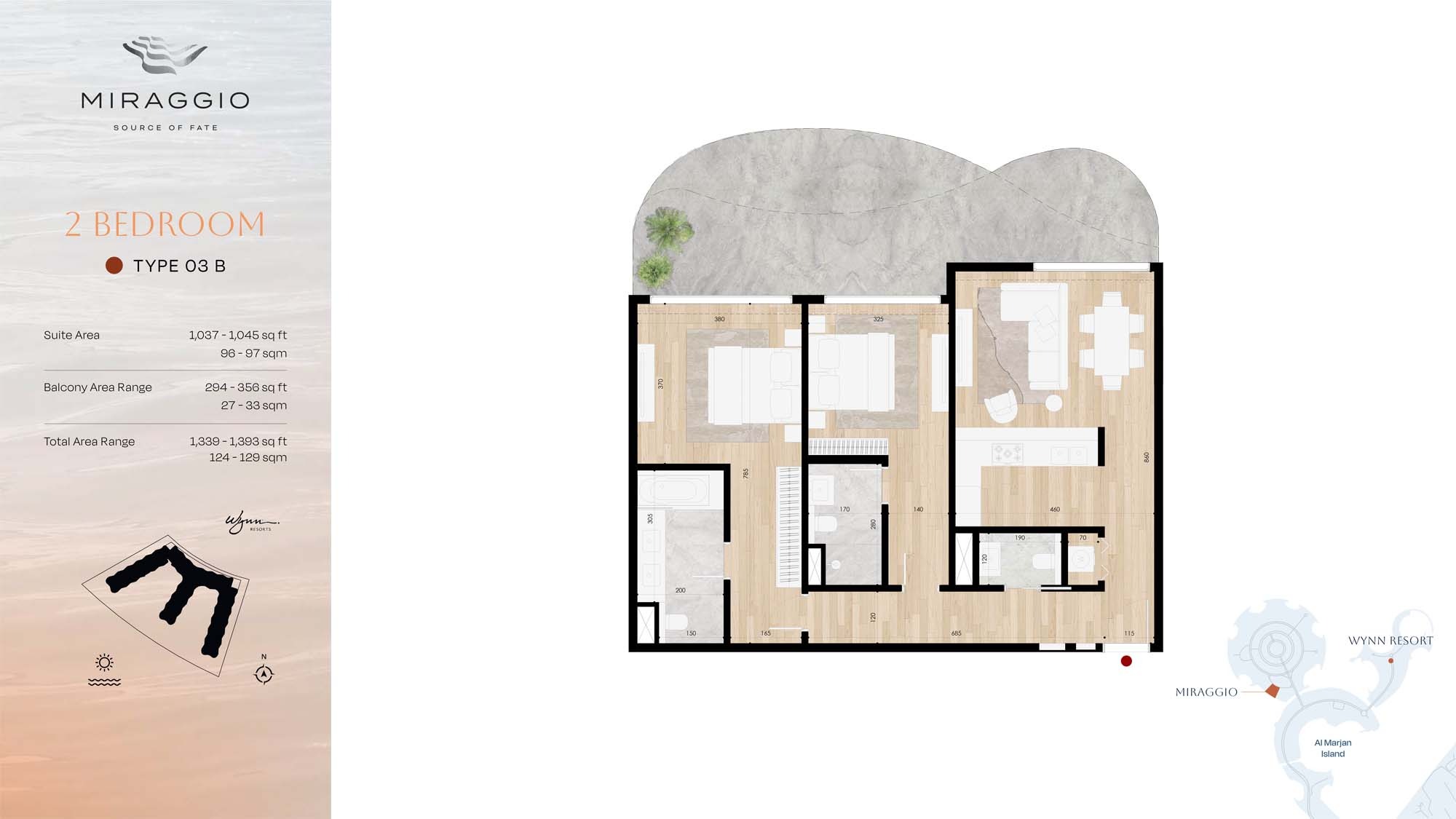 Source Miraggio 2 Beds Layout