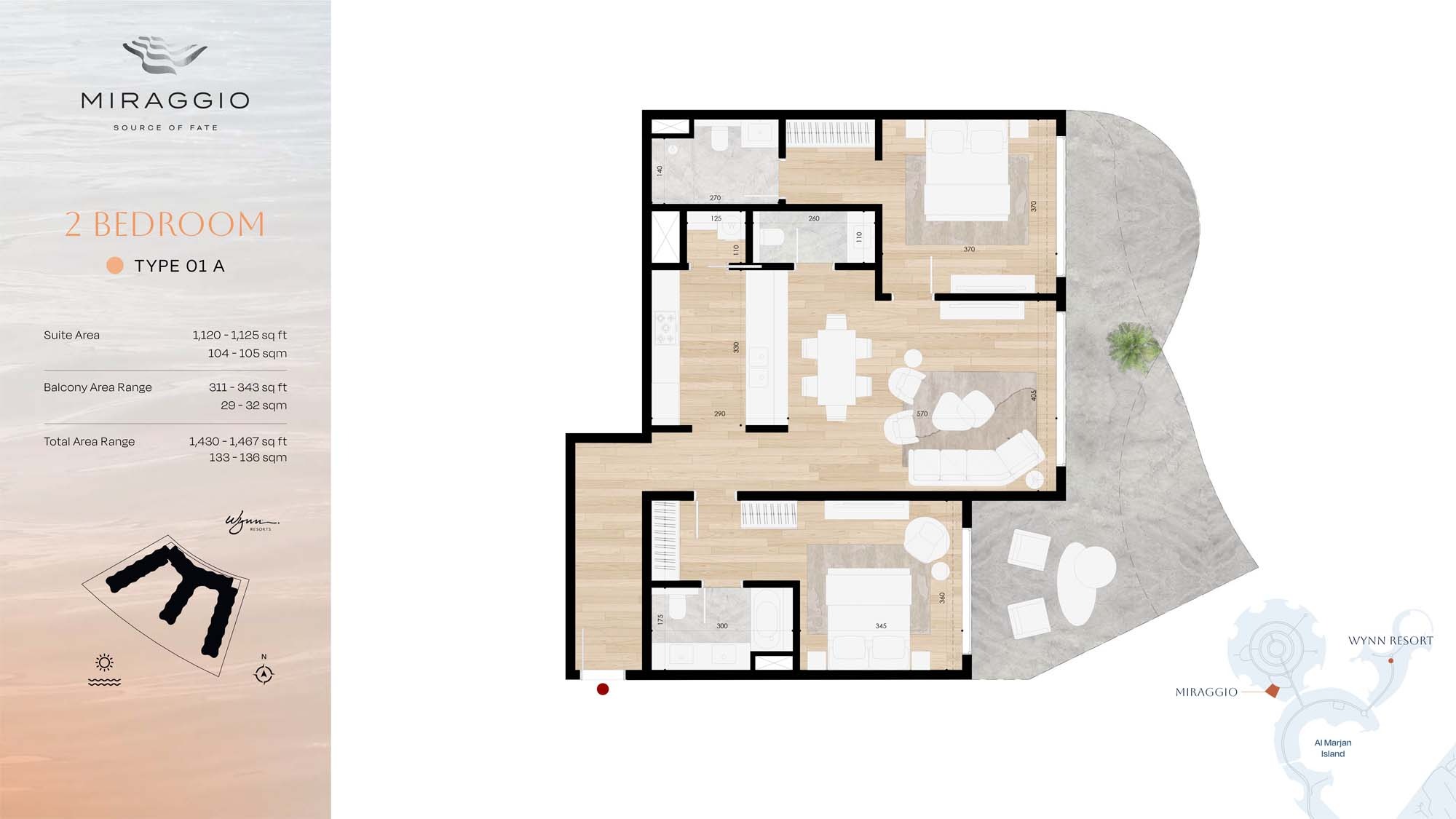 Source Miraggio 2 Beds Layout
