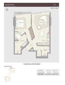 1 Bed 843 Sq. Ft. Apartment in The Luxe Oceano