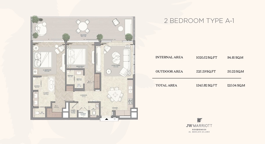 2 Beds 1346 Sq. Ft. Apartment in Wow JW Marriott Residences