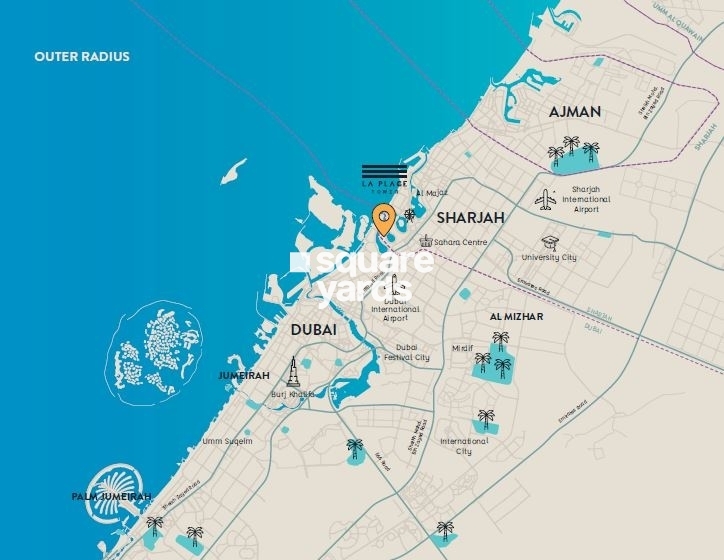 Al Thuriah La Plage Tower Location Image