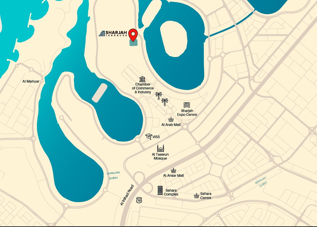 Al Thuriah Sharjah Terraces Location Image