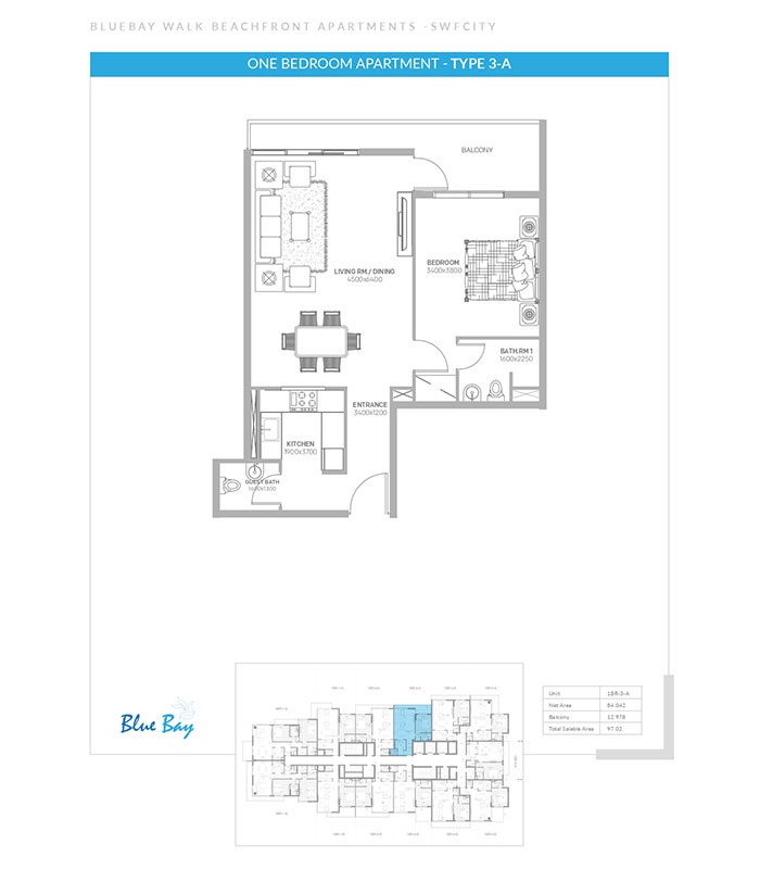 1 Bed 1045 Sq. Ft. Apartment in Ajmal Bluebay Walk