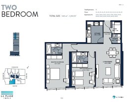 2 Beds 1510 Sq. Ft. Apartment in Al Thuriah La Plage Tower