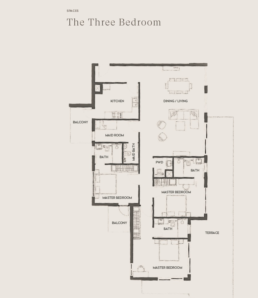 3 Beds 2226 Sq. Ft. Apartment in Almarwan Hawa Residency