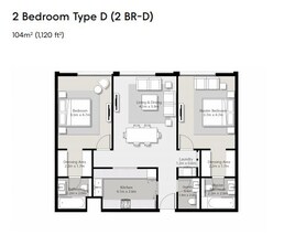 2 Beds 1120 Sq. Ft. Apartment in Arada Areej Apartments