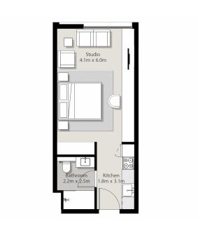 Arada Areej Apartments Studio Layout
