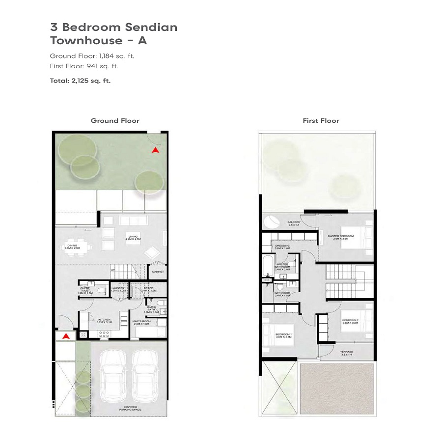 Arada Masaar Sendian 3 Beds Layout
