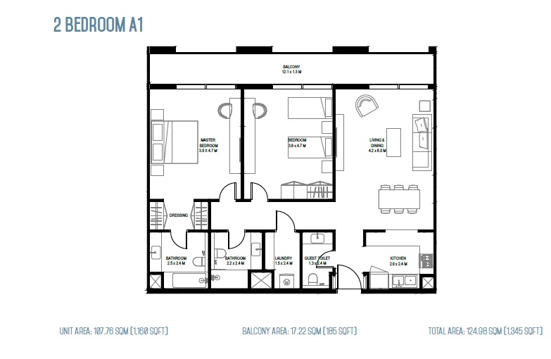 2 Beds 1345 Sq. Ft. Apartment in Arada Rove Home