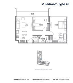 2 Beds 1115 Sq. Ft. Apartment in Arada Safa 1 Apartments