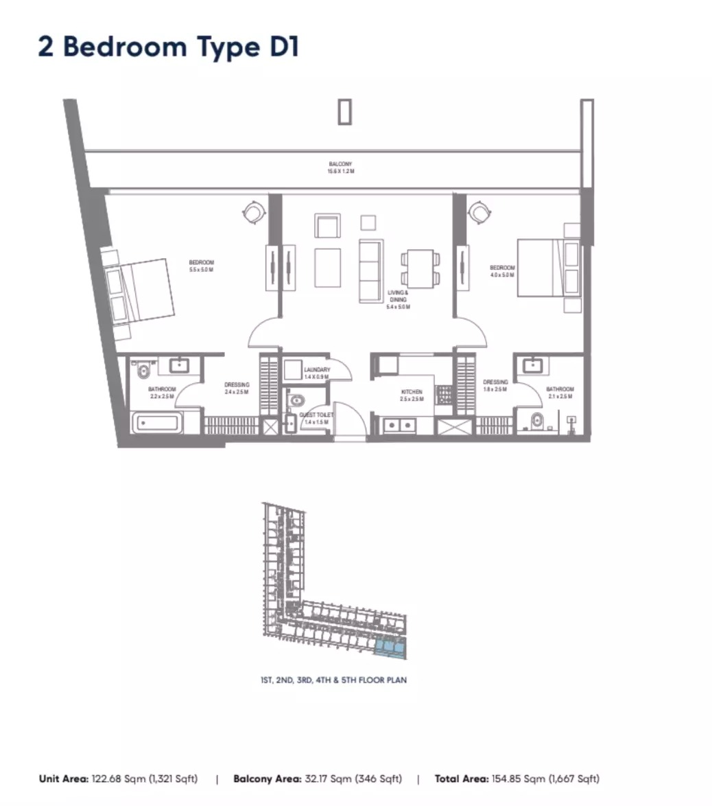 2 Beds 1667 Sq. Ft. Apartment in Arada Safa 1 Apartments
