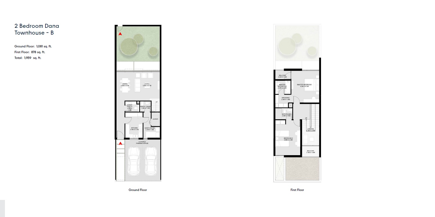 Arada Sedra 2 Beds Layout