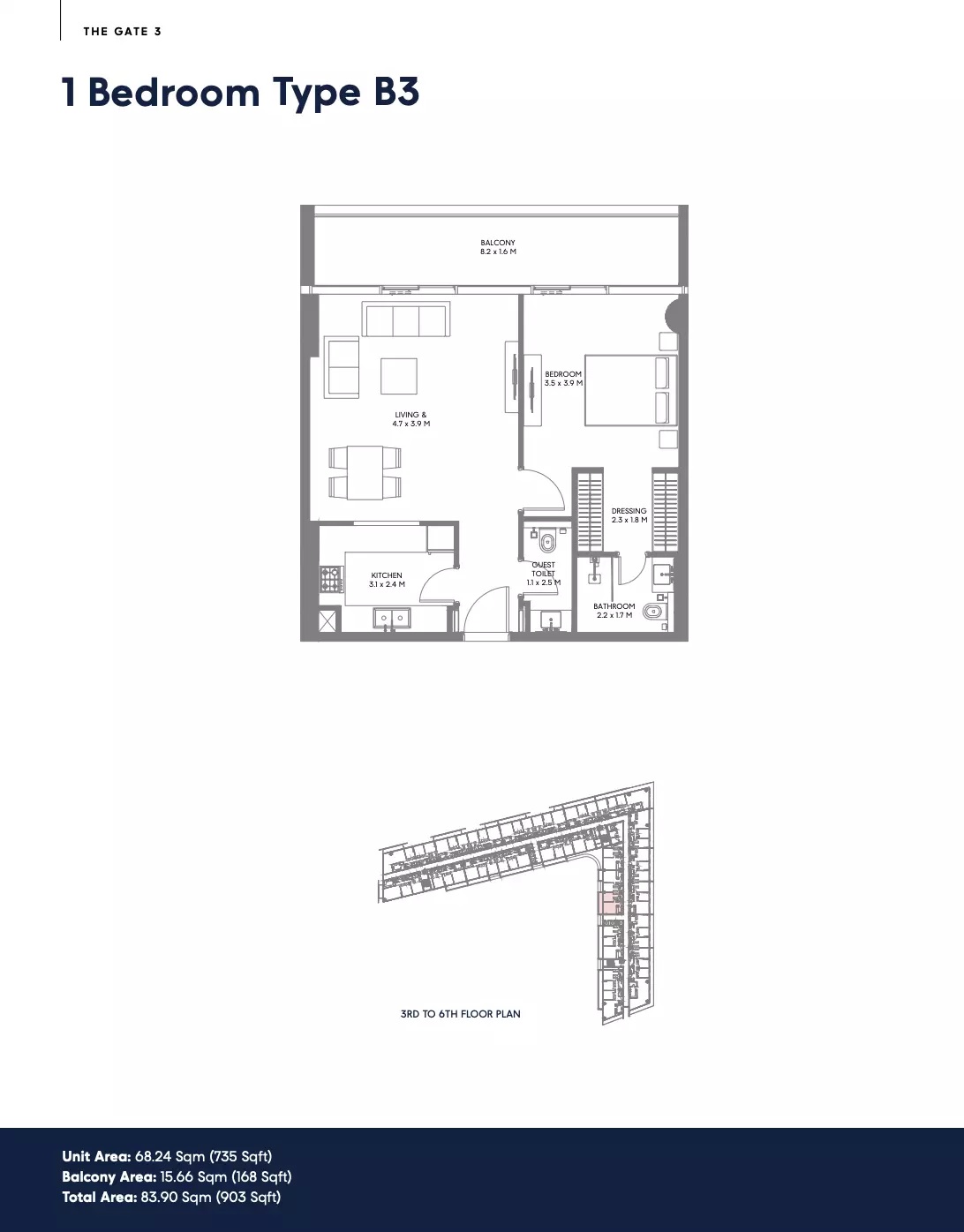 1 Bed 903 Sq. Ft. Apartment in Arada The Gate 3