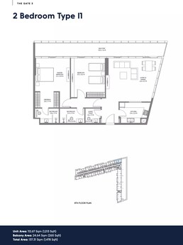 2 Beds 1478 Sq. Ft. Apartment in Arada The Gate 3