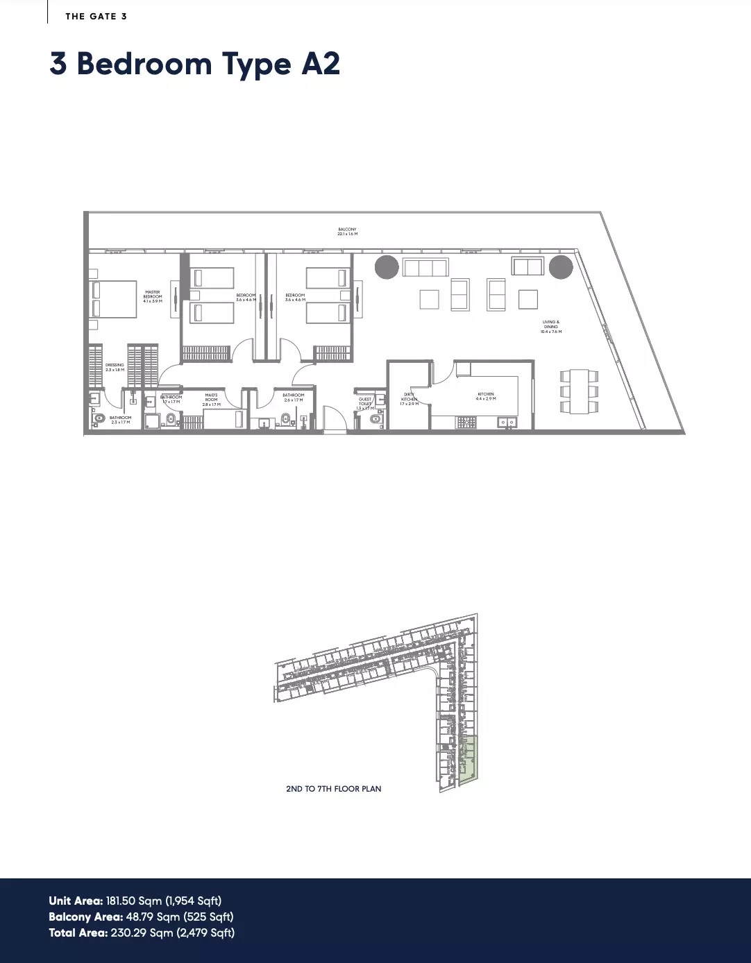 3 Beds 2479 Sq. Ft. Apartment in Arada The Gate 3