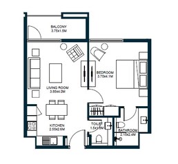 1 Bed 688 Sq. Ft. Apartment in Arada Tiraz Apartments