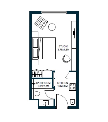 Arada Tiraz Apartments Studio Layout