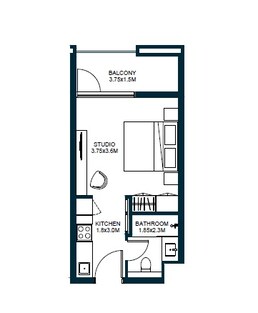 356 Sq. Ft. Studio in Arada Tiraz Apartments
