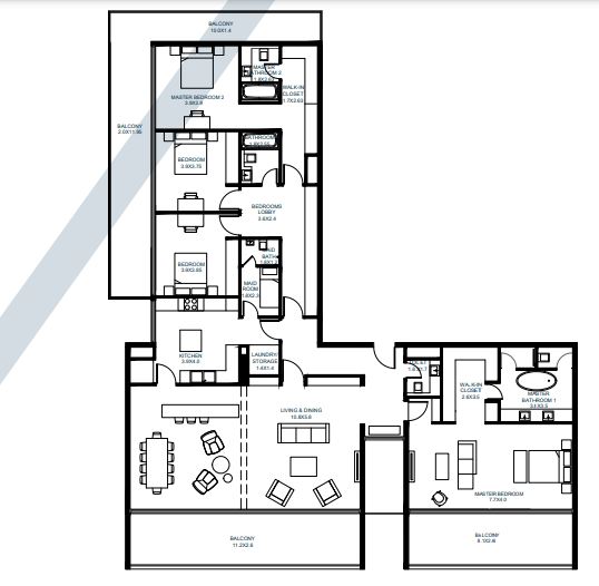 Arada Vida Residences 4 Beds Layout