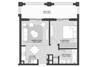 Eagle Cyan Beach Residence 1 Bed Layout