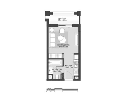 Eagle Cyan Beach Residence Studio Layout