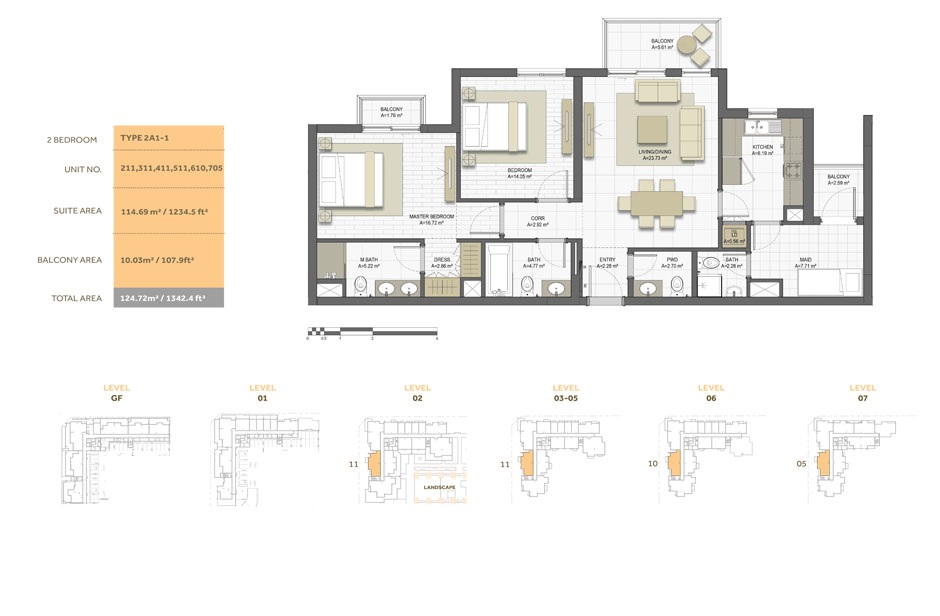 Eagle Maryam Gate Residences 2 Beds Layout