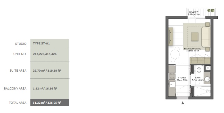 Eagle Maryam Island Studio Layout