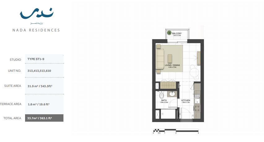 363 Sq. Ft. Studio in Eagle Nada Residences