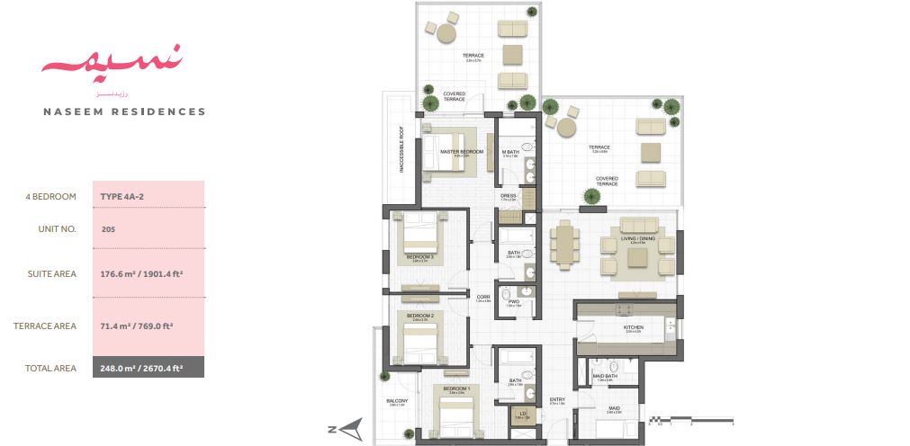 Eagle Naseem Residences 4 Beds Layout