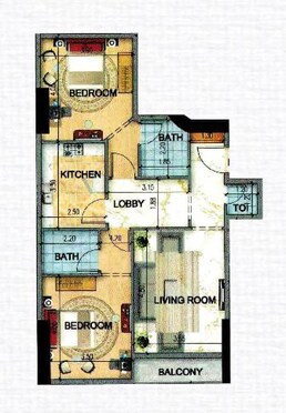 2 Beds 1281 Sq. Ft. Apartment in Fam Art Tower