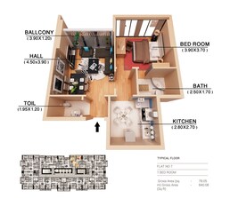 1 Bed 840 Sq. Ft. Apartment in Fam Family Tower