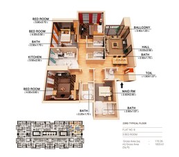 3 Beds 1833 Sq. Ft. Apartment in Fam Family Tower