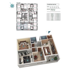 2 Beds 1264 Sq. Ft. Apartment in Fam Holding Afamia Tower II