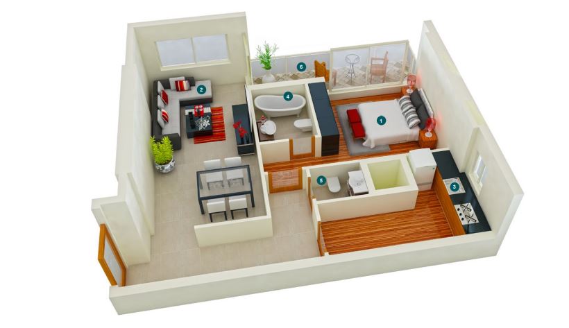 Fam Holding Al Aamra Tower 1 Bed Layout