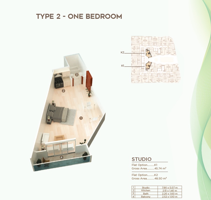 523 Sq. Ft. Studio in Fam Holding Al Mazraa Tower