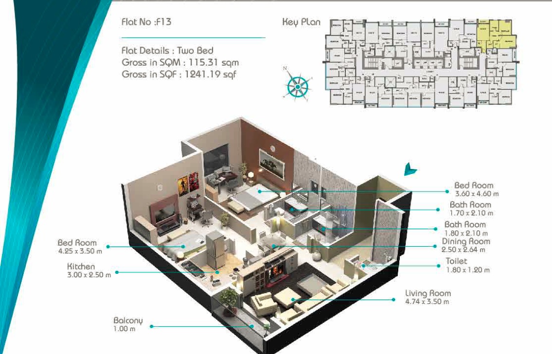 Fam Smart Tower 2 2 Beds Layout