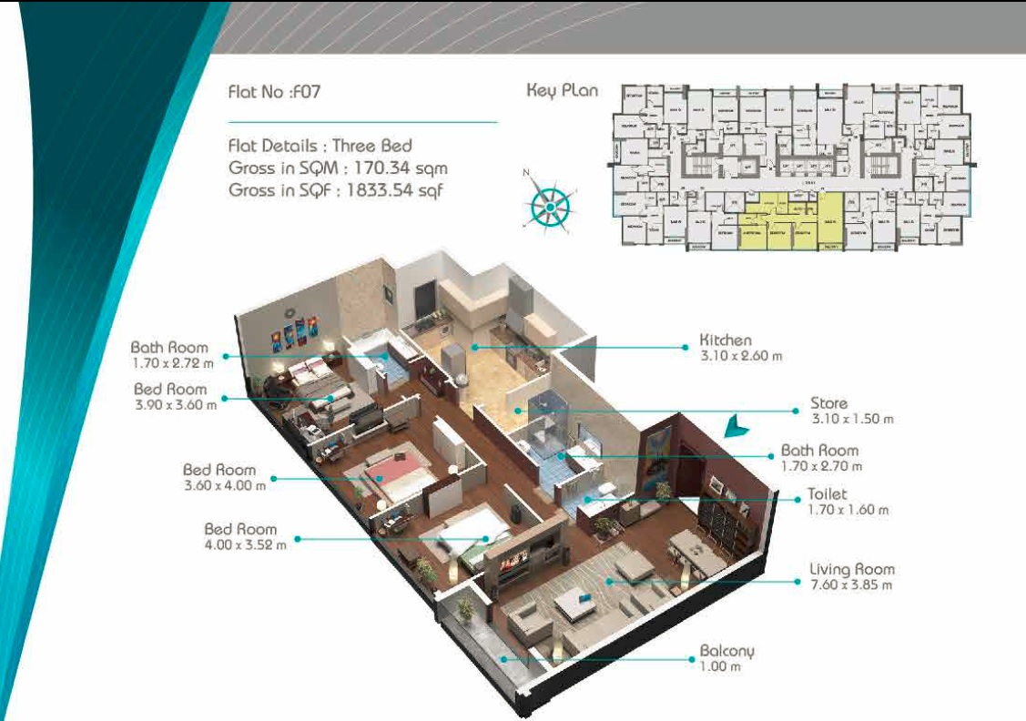 Fam Smart Tower 2 3 Beds Layout