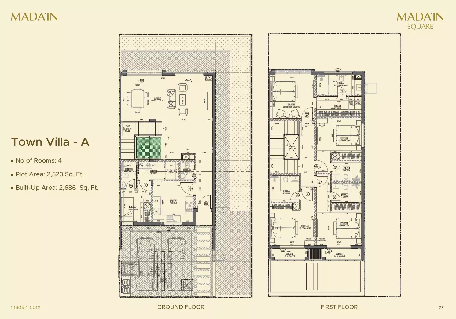 4 Beds 2686 Sq. Ft. Villa in Madain Square