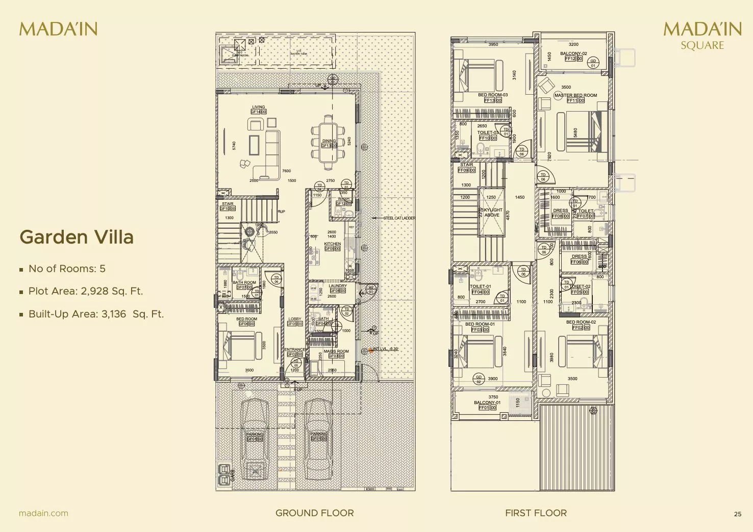 5 Beds 3136 Sq. Ft. Villa in Madain Square