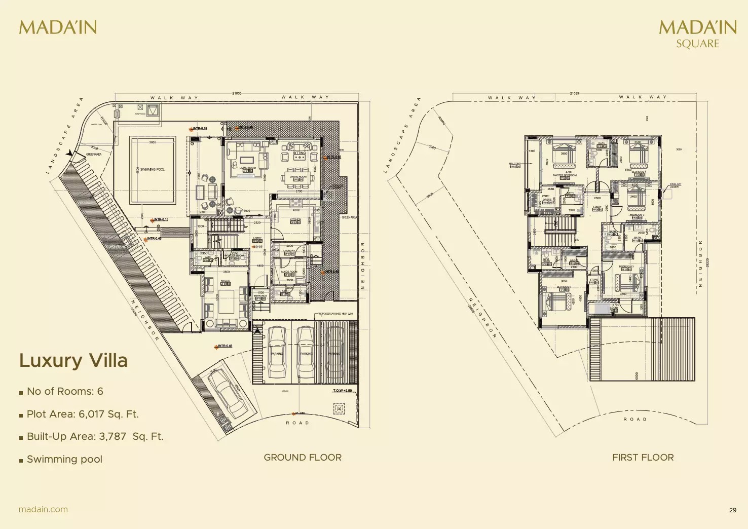 6 Beds 3787 Sq. Ft. Villa in Madain Square