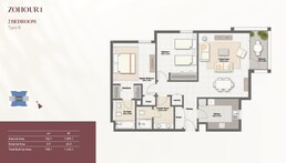 2 Beds 1163 Sq. Ft. Apartment in Sharjah Uptown Al Zahia