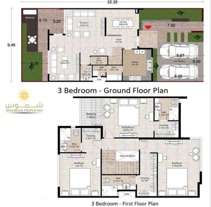 3 Beds 2319 Sq. Ft. Villa in Shoumous Sharjah Garden City