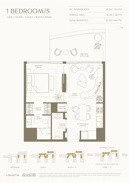 1 Bed 662 Sq. Ft. Apartment in Deyaar AYA Beachfront Residences