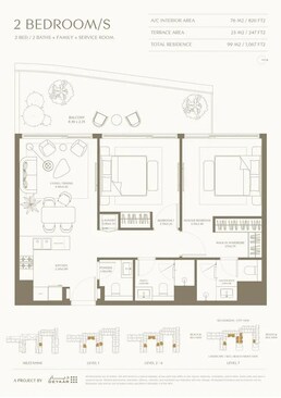 2 Beds 1067 Sq. Ft. Apartment in Deyaar AYA Beachfront Residences